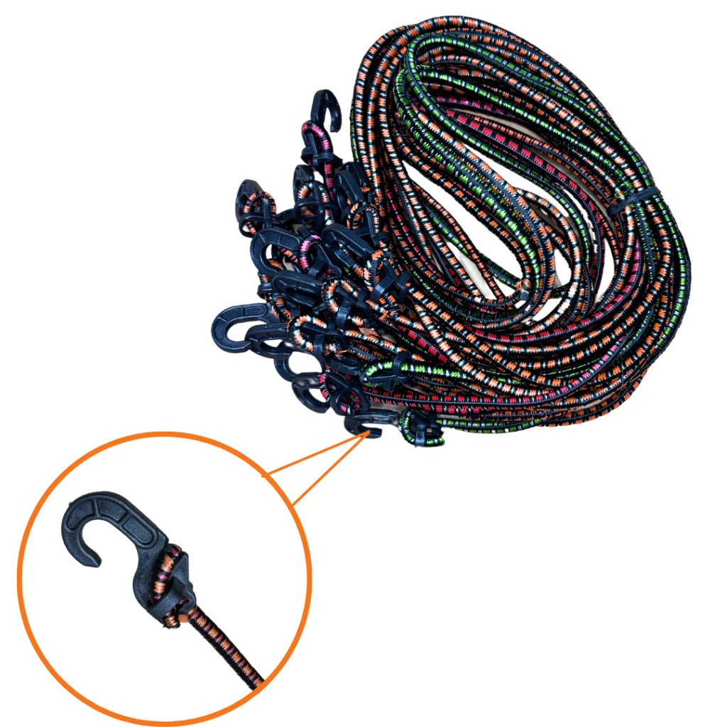 Kit 10 Elástico Bagageiro Extensor Gancho Ponta Plástico