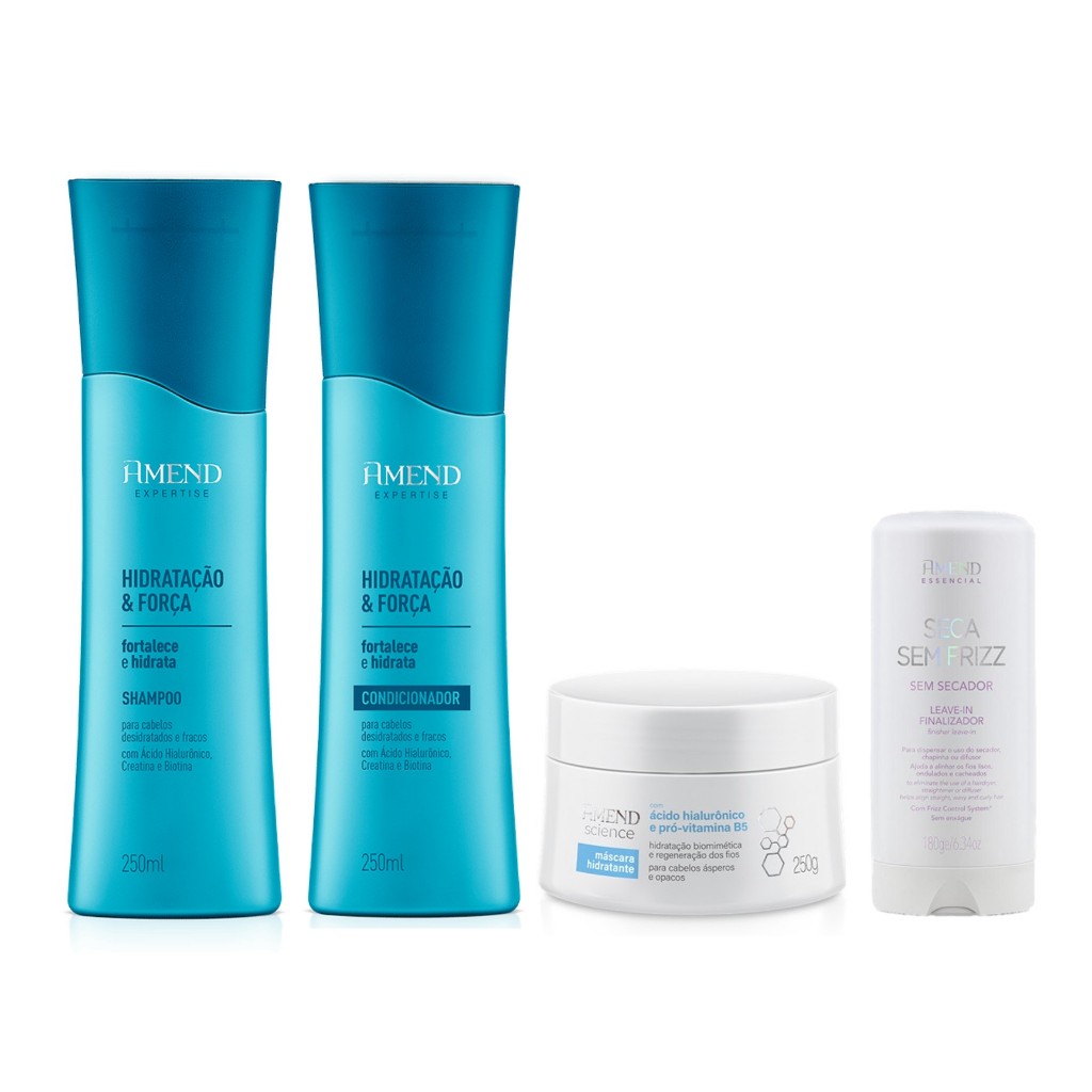 Amend Kit Hidratação e Força Sh. e Cond. + Science Máscara Hidratante + Leave-in