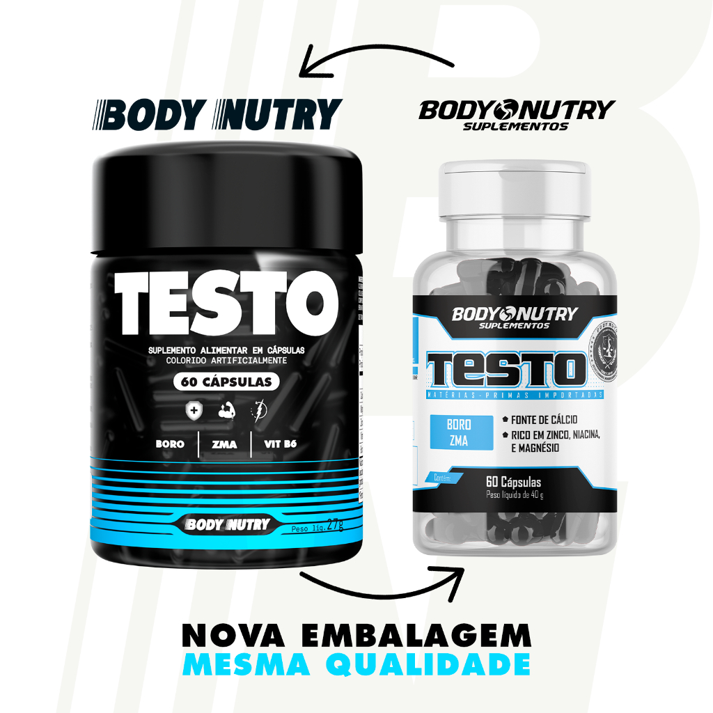 Detalhes do Kit Suplemento - Testo, 60 cápsulas + Maca Peruana, 60 cáps - 100% Pura - Bodu Nutry