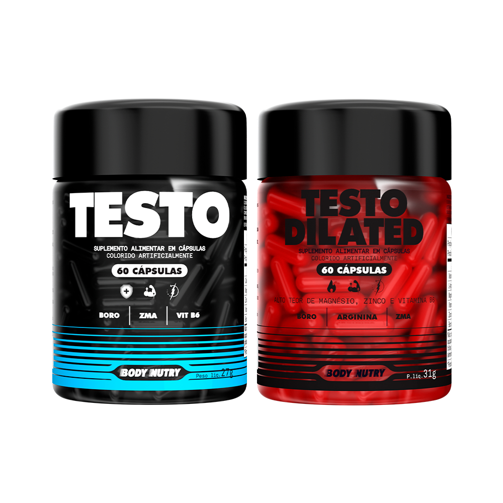 Kit Testo, Body Nutry + Testo Dilated - Vas*dilatador, 60 Cápsulas, Body Nutry em Oferta na Shopee
