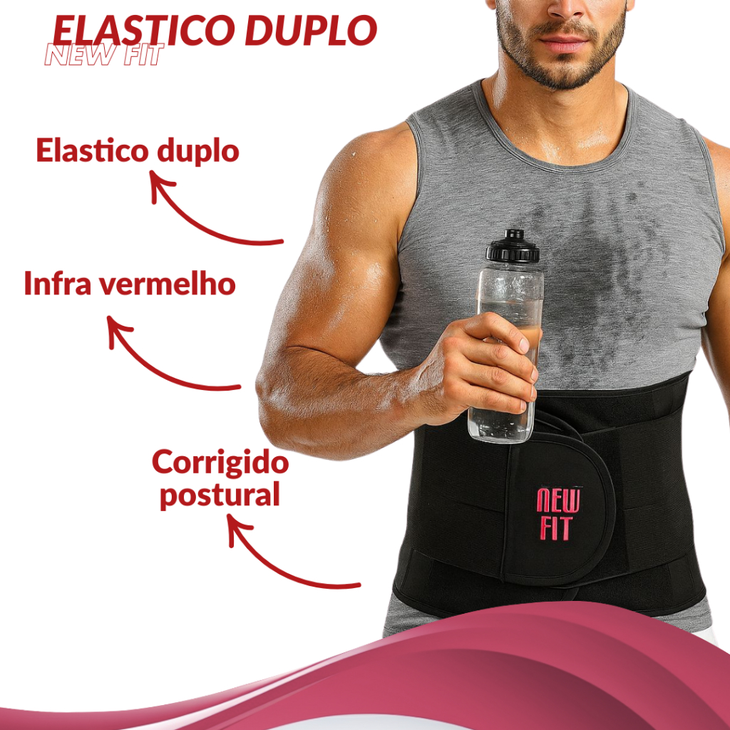 Cinta modeladora com imã feriti , infra vermelho longo  - Cinta modeladora com elastico duplo e com 10 talas
