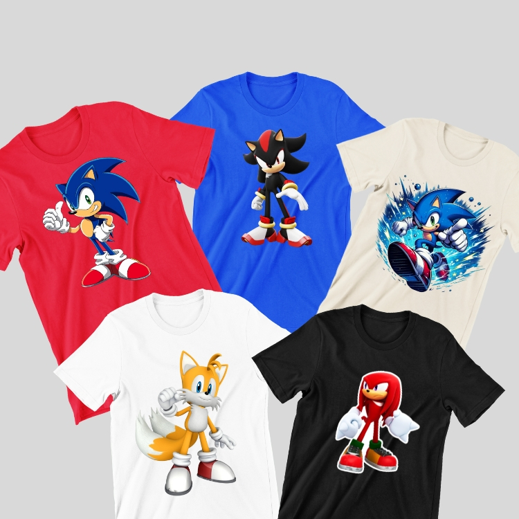 kit camiseta infantil KIT 5 CAMISETAS SONIC camiseta infantil camiseta 100% algodão