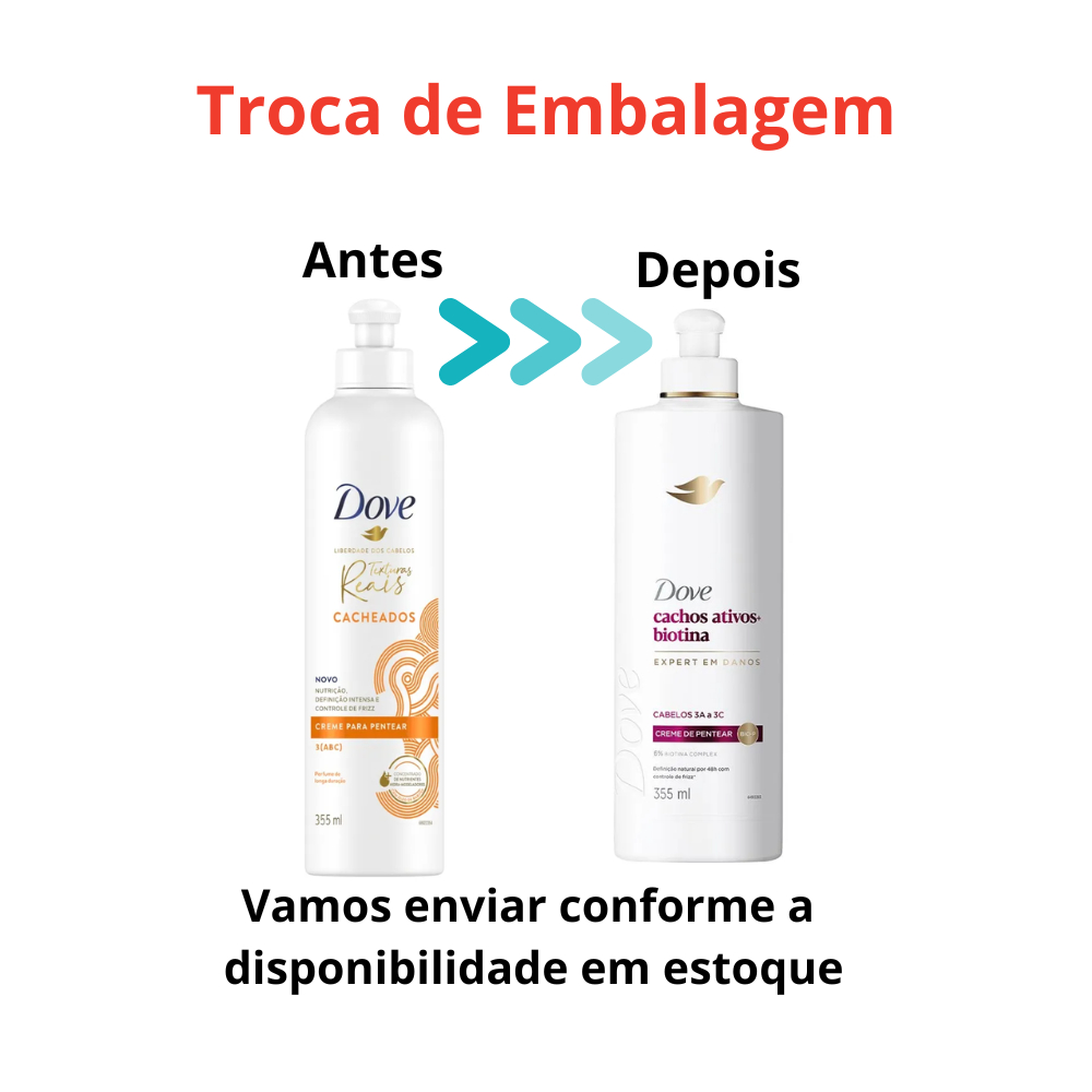 Creme para Pentear Dove Liberdade dos Cabelos Texturas Reais 355ml em Oferta na Shopee