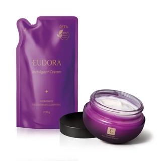 Hidratante Corporal Indulgent Cream Eudora Roxinho 250g + Refil 200g em Oferta na Shopee
