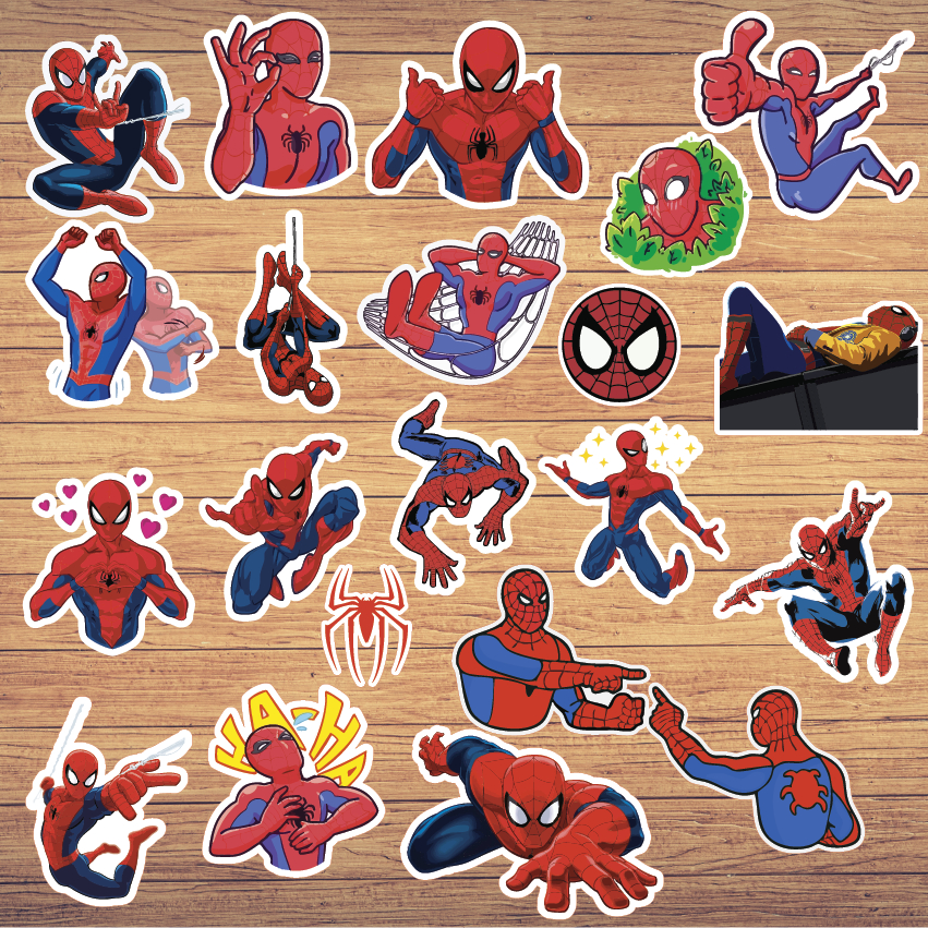 20 Adesivos Homem Aranha em Vinil a Prova D'água