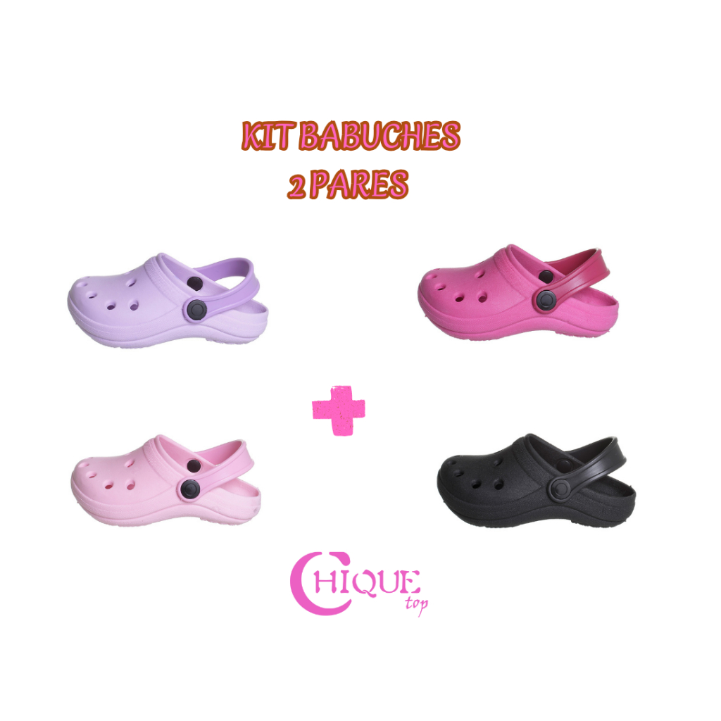 Kit 2 Babuche Infantil Chinelo Feminino Menina Chique Top Confortável Macio Correia em Oferta na Shopee