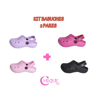 Kit 2 Babuche Infantil Chinelo Feminino Menina Chique Top Confortável Macio Correia em Oferta na Shopee