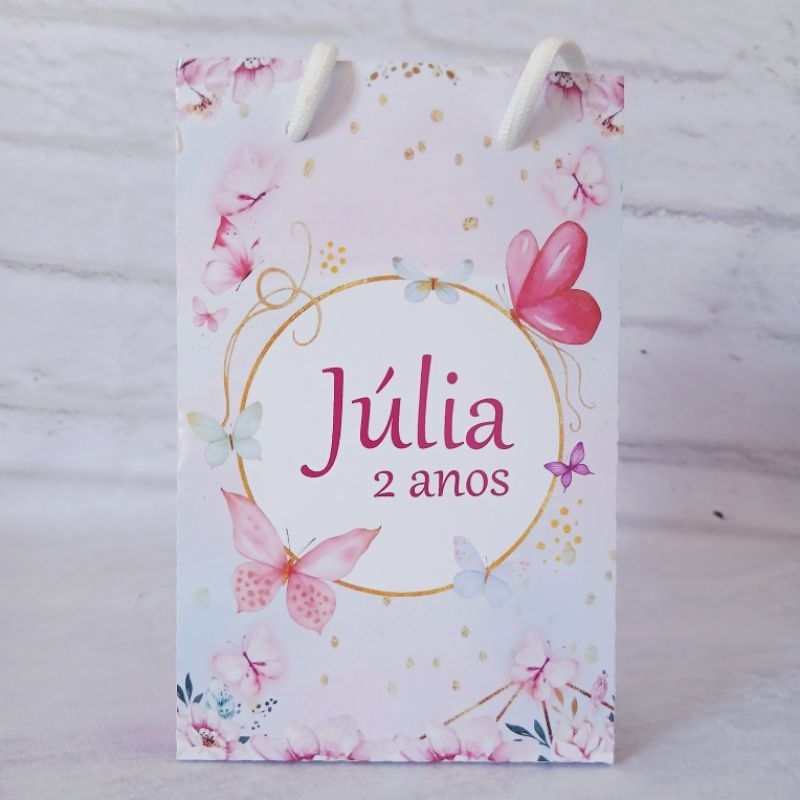 Sacolinha Jardim Das Borboletas| Lembrancinha Personalizada| Festa Infantil| Aniversário