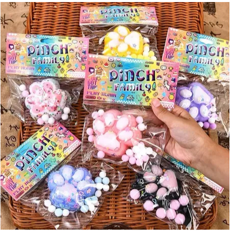KIT COM 2 Brinquedos Squishy De Aperto De Pata De Gato Pintinho Kawaii Soft Squeeze Com Bola para Alívio De Estresse