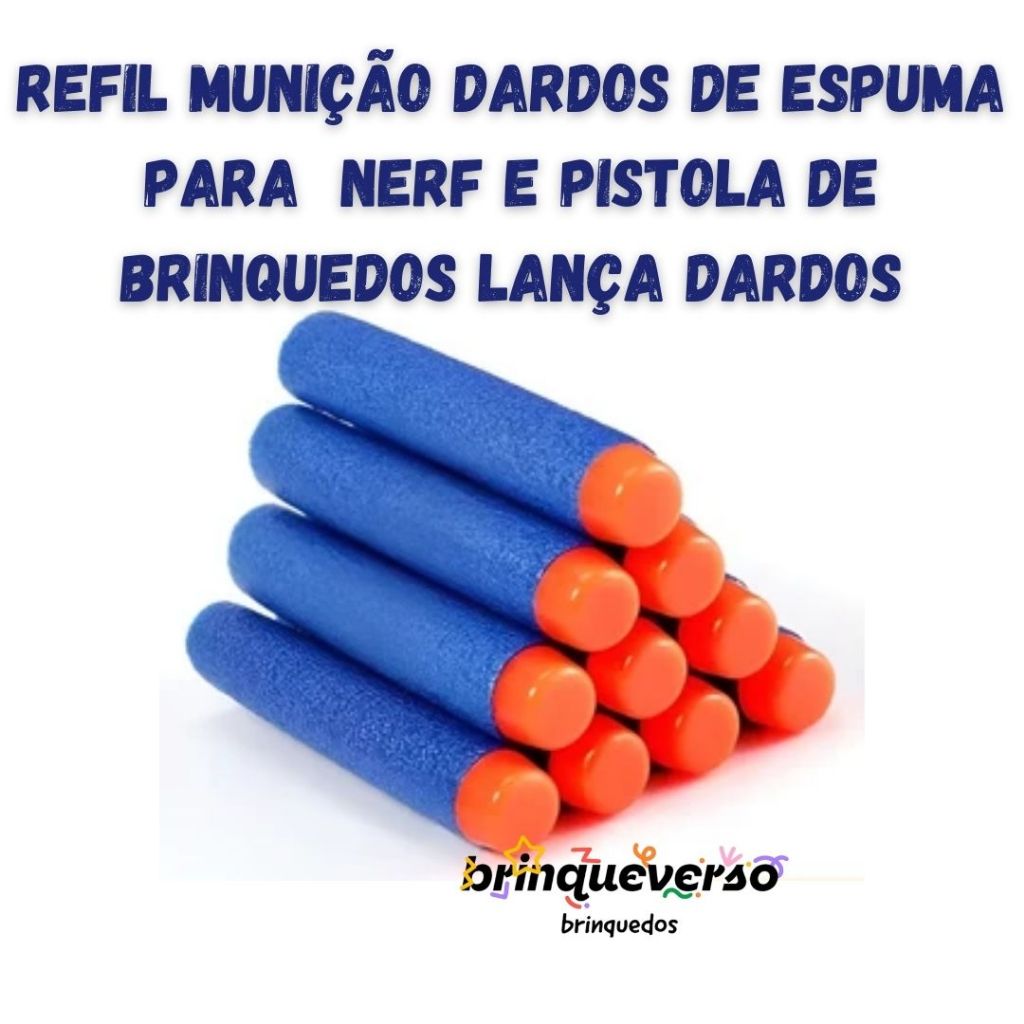 Refil de dardos de espuma compatível com Nerf - Munição para Lançador Brinquedo Infantil