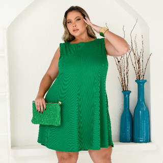 Vestido Feminino Canelado Plus Size Moda Verão Larguinho Casual em Oferta na Shopee