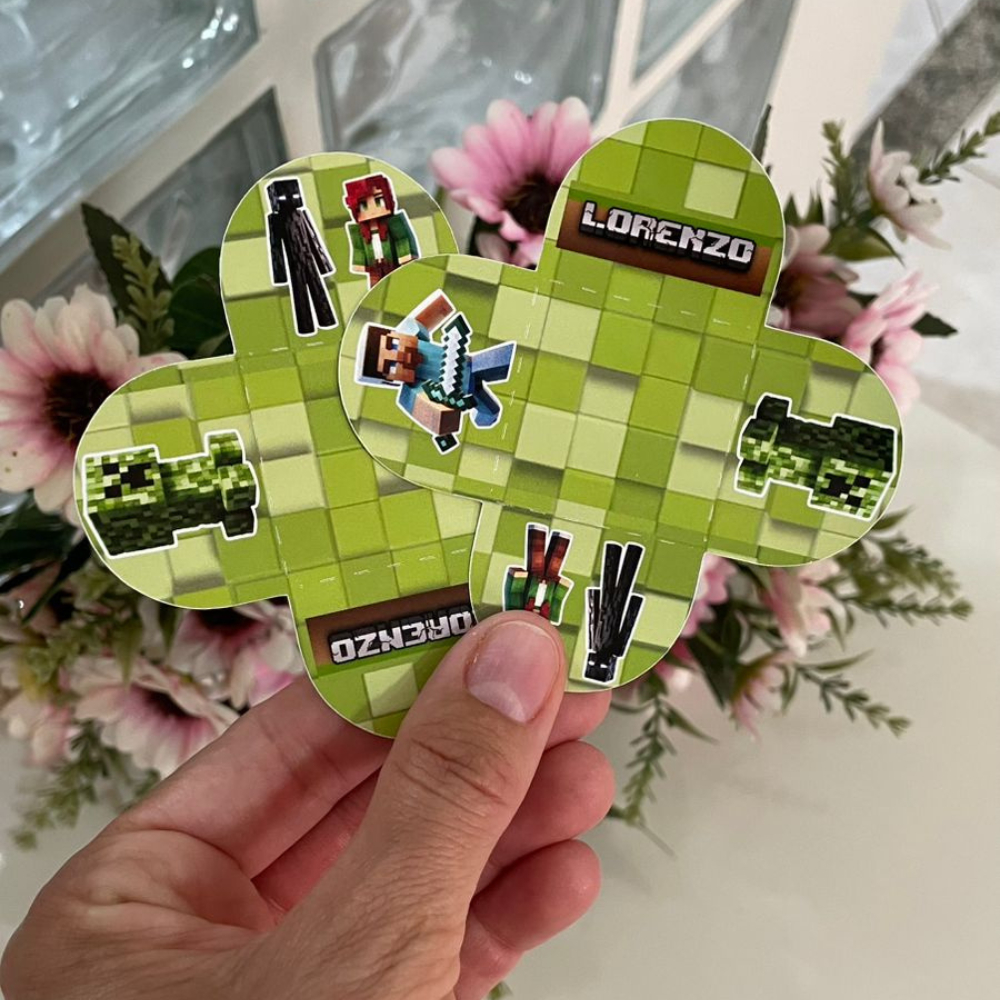 Forminha doce personalizada Minecraft Forminha Brigadeiro Minecraft Forminha aniversário MInecraft