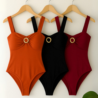 Body feminino com alcinha plus size fivela tendência forro duplo no busto tecido com elastano GG/G3 em Oferta na Shopee