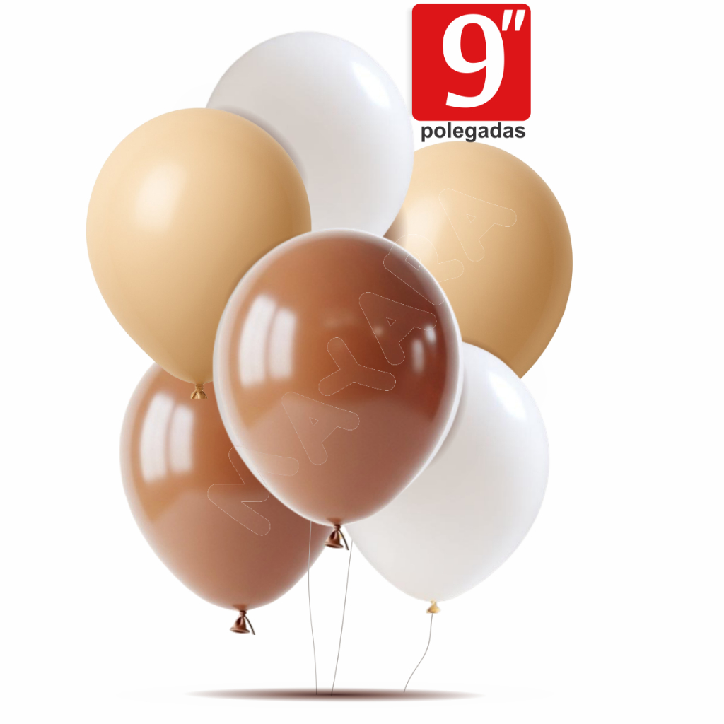 75 Bexigas Balões Redondo 9 Polegadas Sortidas Marrom Branco e Bege em Oferta na Shopee