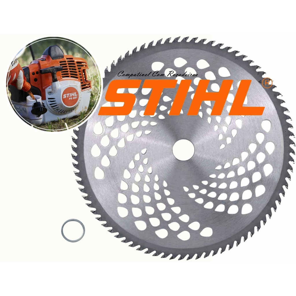 Lâmina Disco Serra 80 Dentes P/ Roçadeira Stihl FS55 FS80 FS85 FR85 FS120 FS130 FS200 FR220 FS250 + em Oferta na Shopee