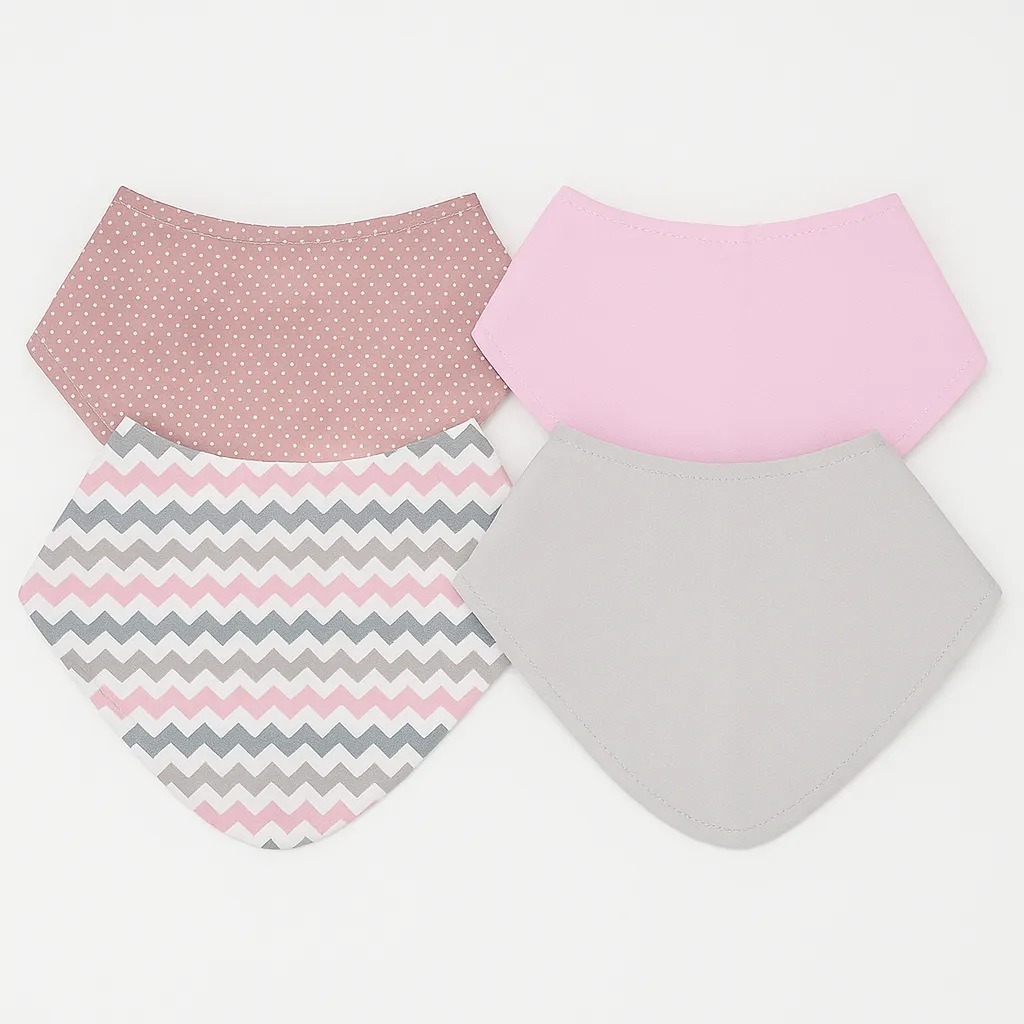 Kit 4 Babadores Bandana Forro Impermeável 100% Algodão