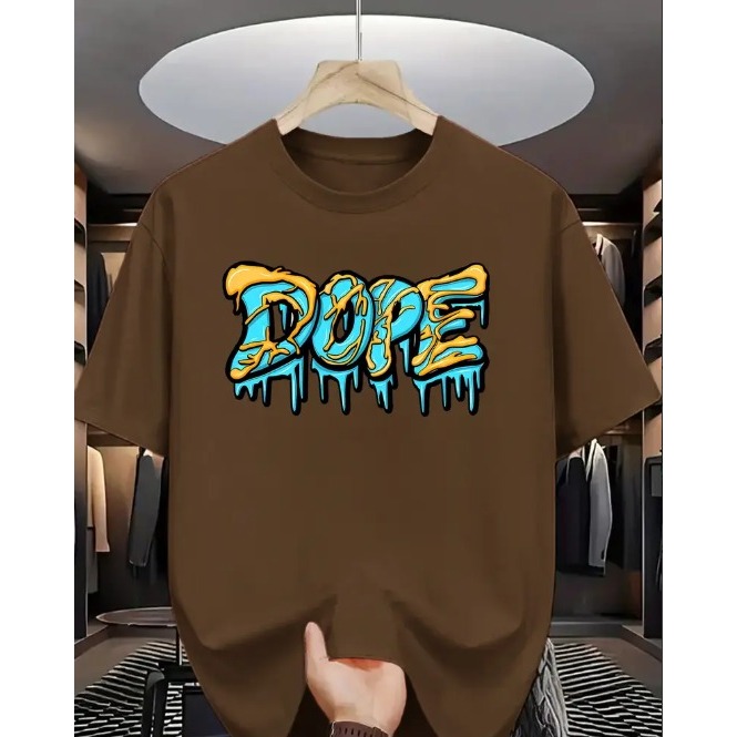 Camisa Masculina Estampada Estilo Urbano Dope Camiseta Manga Curta Gola Redonda Moda Verão Jovem Estiloso