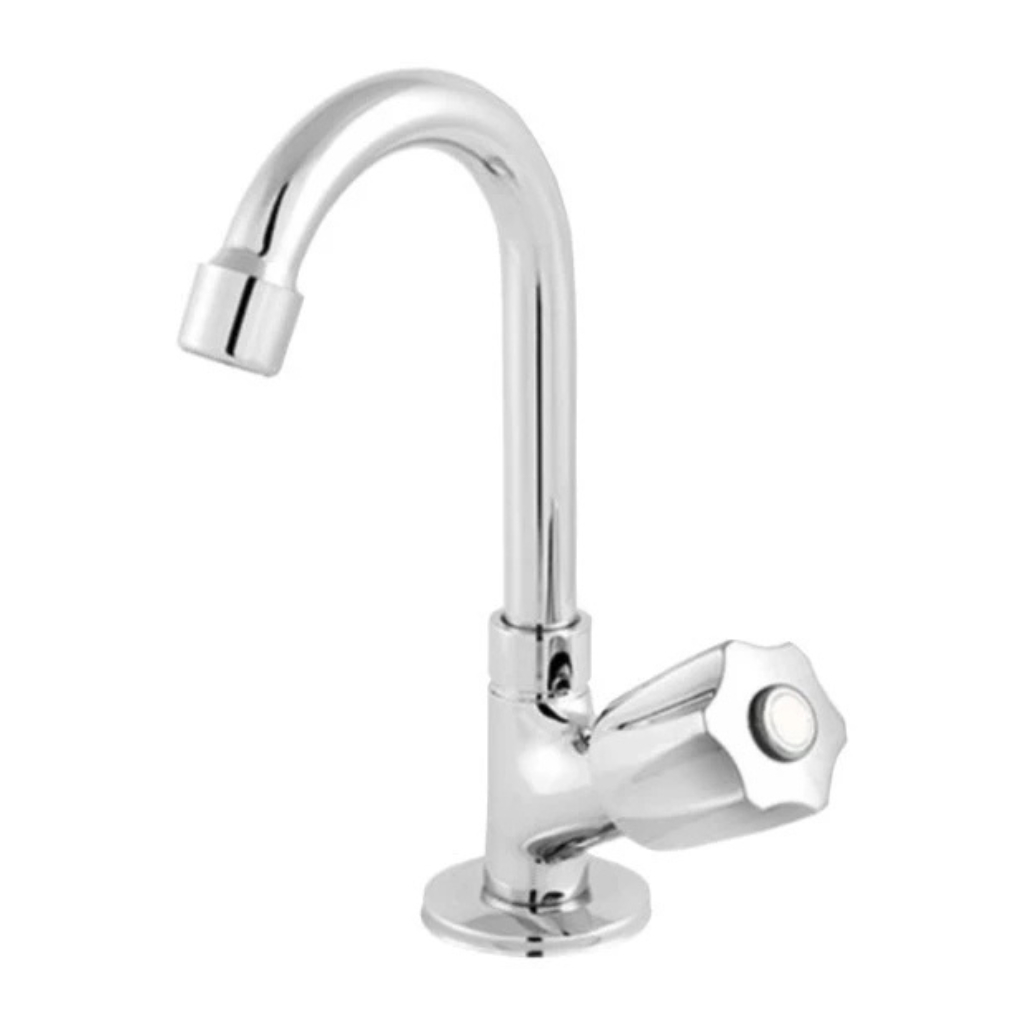Torneira Misturador Banheiro C50 Bica Móvel - Metal com ABS, Água Quente e Fria