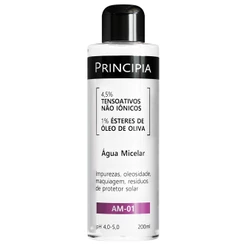 Água Micelar c/ 4,5% de Tensoativos Não Iônicos + 1% de Ésteres de Óleo de Oliva AM-01 Principia