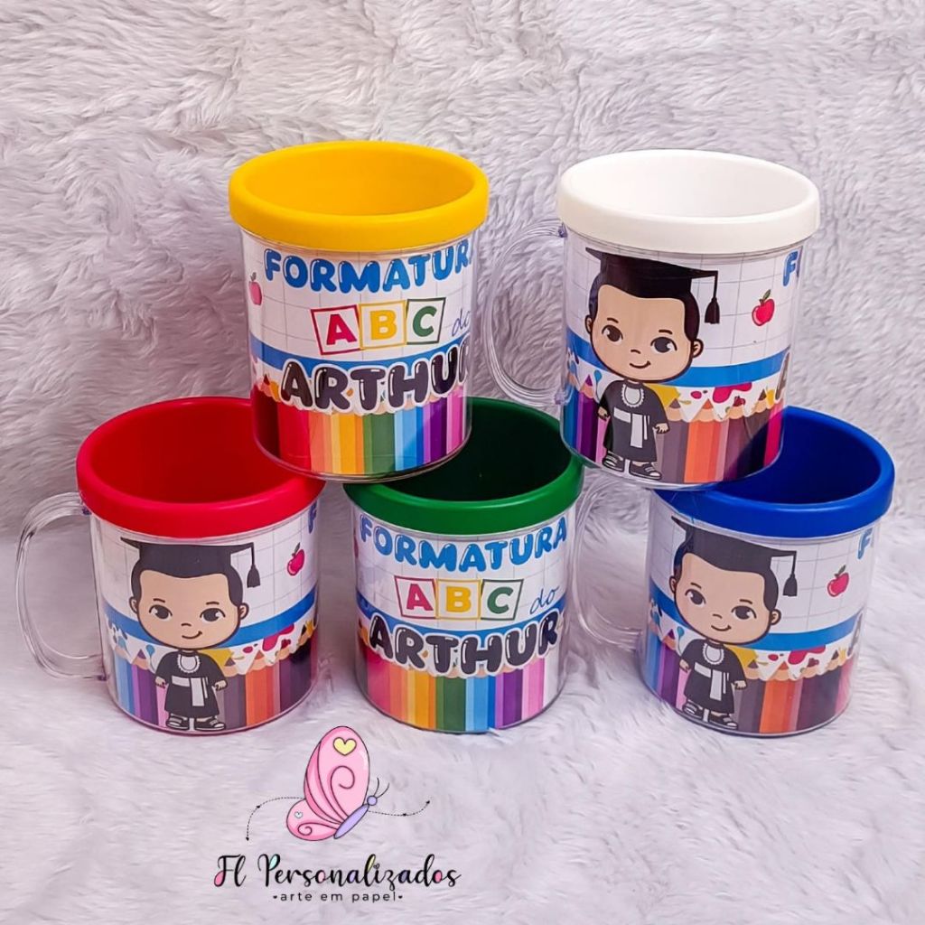 Caneca Acrílica Personalizada Formatura ABC / Lembrancinha Formatura ABC Infantil