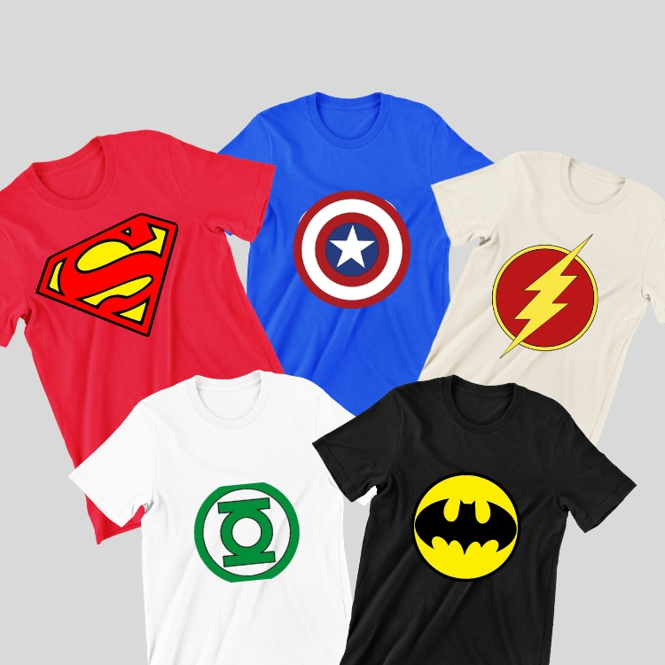 kit de camiseta infantil KIT 5 CAMISETA INFANTIL HEROES camiseta 100% algodão camiseta menino