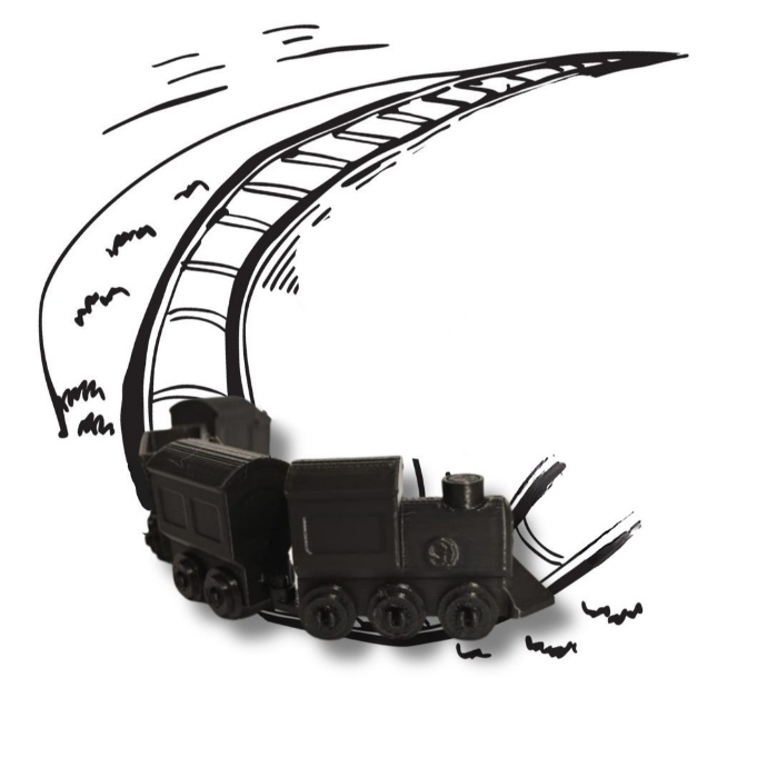 Trem Miniatura 3D – Locomotiva + Vagões | Impressão 3D | Brinquedo, Colecionável e Decoração