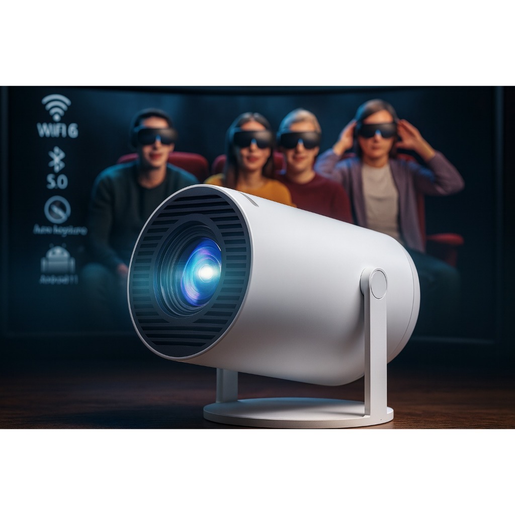 Mini Projetor Portátil 4k Android Full Hd Smart Wifi Cinema Branco em Oferta na Shopee