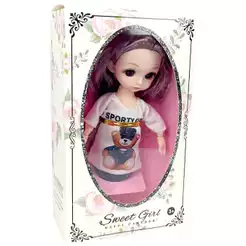 Boneca Sweet Girl 18cm com Vestido Ursinho Sporty - Toys Import J24327
