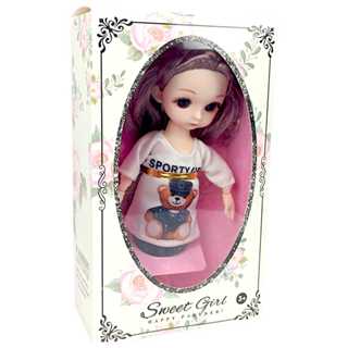 Boneca Sweet Girl 18cm com Vestido Ursinho Sporty - Toys Import J24327 em Oferta na Shopee