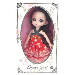 Boneca Sweet Girl 18cm Com Vestido Vermelho Poá - Toys Import J24327