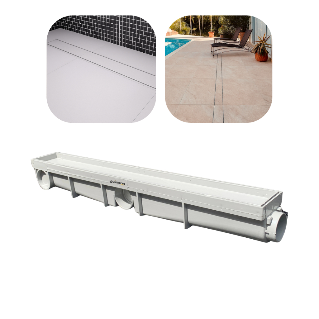 Ralo linear Oculto Banheiro 6x50 Grelha com Coletor de água pluvial sifão borda piscina