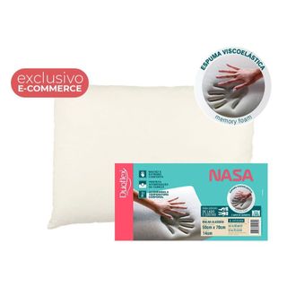 Travesseiro Nasa Duoflex Altura 14cm Para Fronha 50x70cm Antiácaro Capa Malha 100% algodão com zíper
