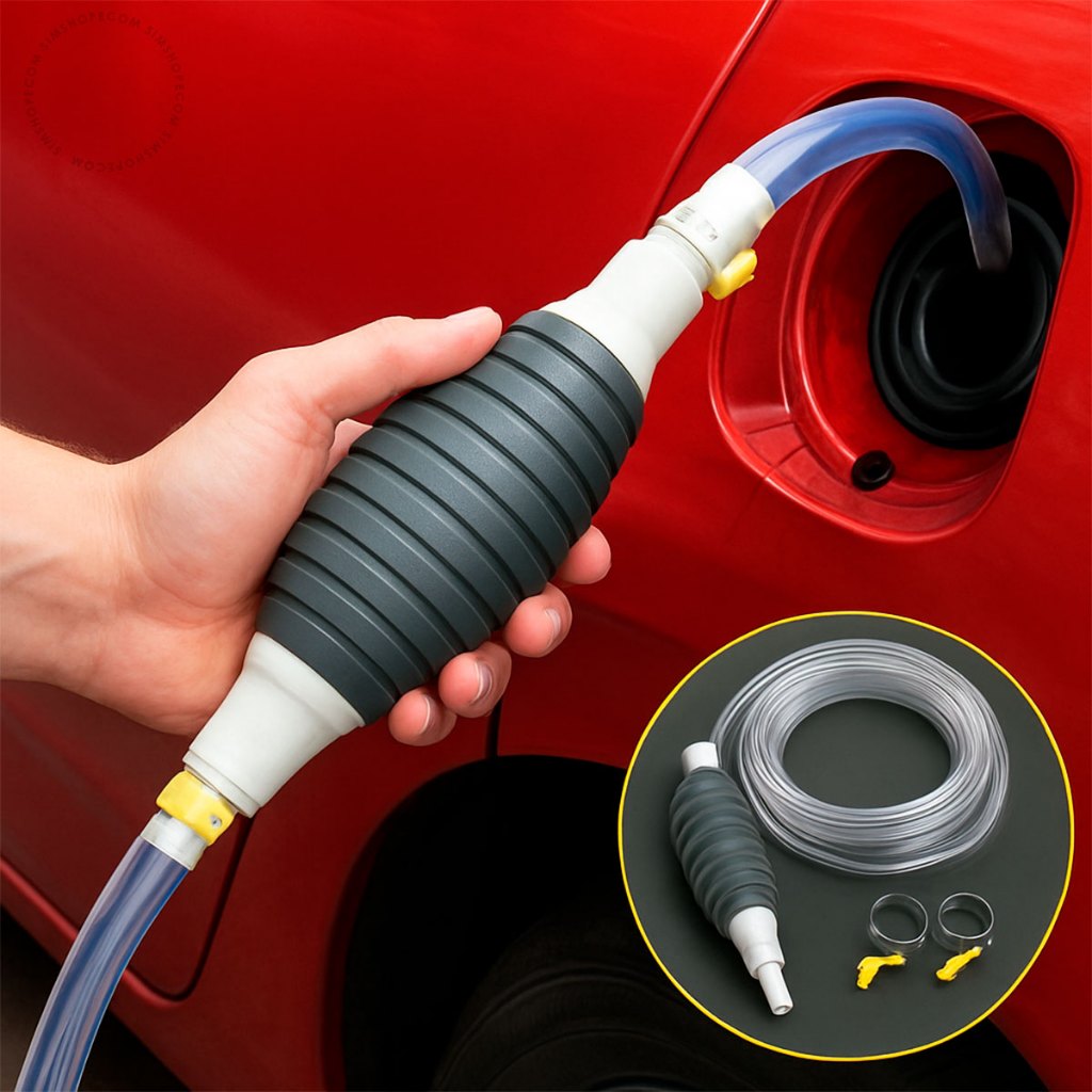 Bomba de Sucção Manual para Transferência Gasolina, Água, Óleo e Etanol - Fácil de Usar