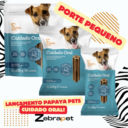 Papaya Pets Cuidado Oral - Pequeno Porte - Petisco Dental p/ Cães