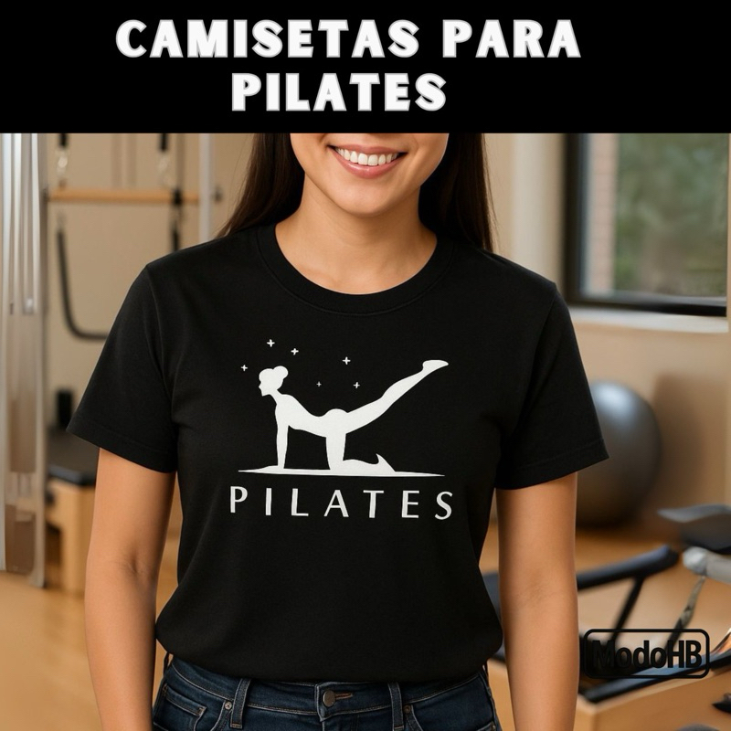 Camiseta Feminina Pilates Blusa Preta Fitness 100% Algodão T-Shirt Fisioterapia Educação Física Ginástica