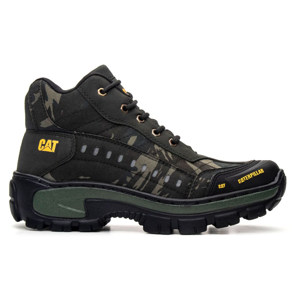 Bota Coturno Masculino R8 Verde Camuflado Caterpillar – Resistência e Estilo Militar.