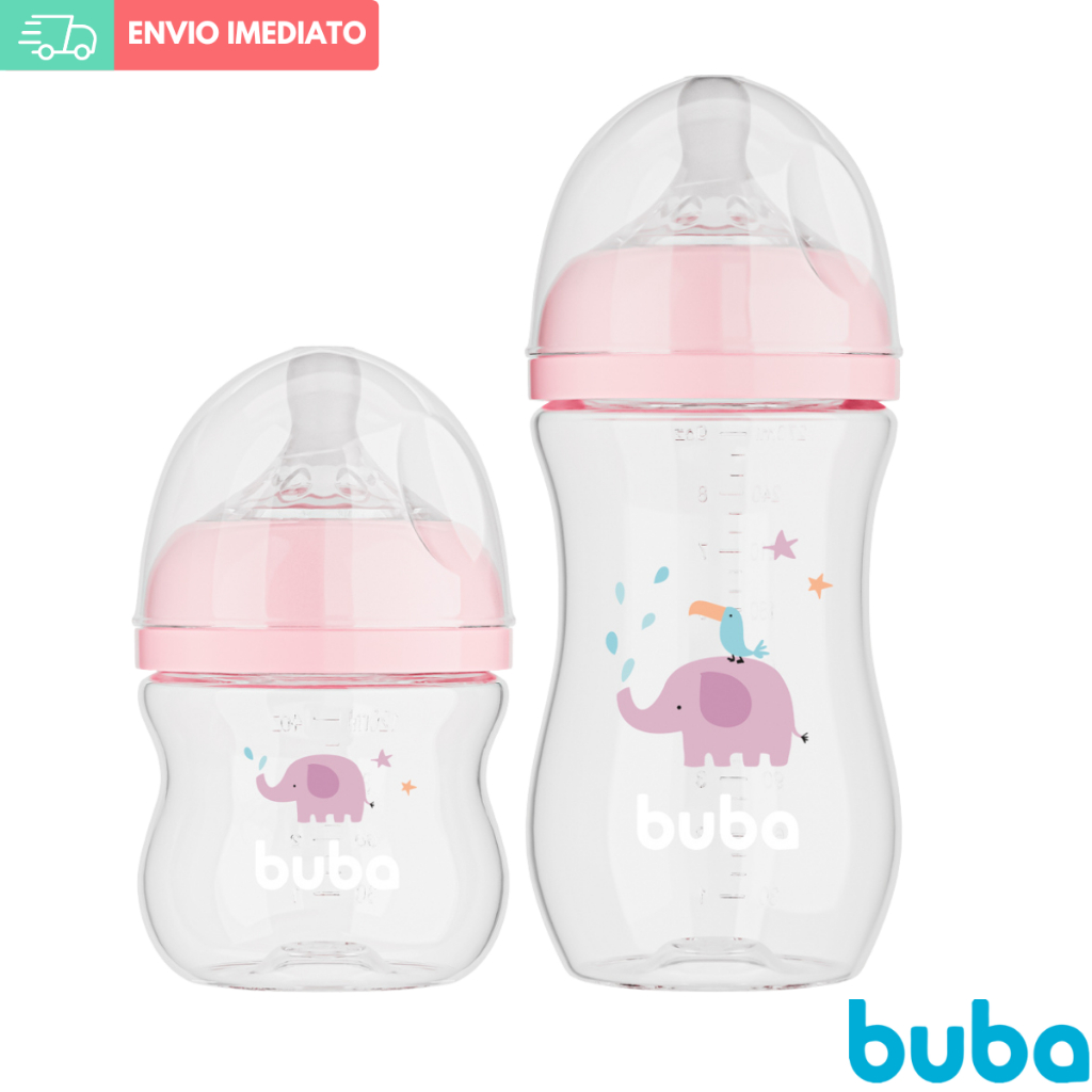 Kit 2 Mamadeiras Buba Easy Flow Anticólica 270 e 120 ML em Oferta na Shopee