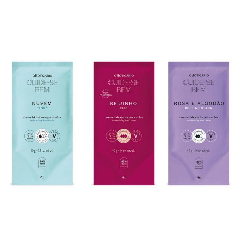 kit c/3 Refis Creme Mãos 40g cada Cuide se Bem O Boticário