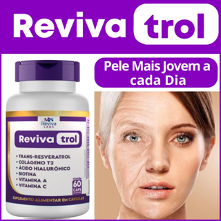 RevivaTrol - Trans-Resveratrol, Ácido Hialurônico, Colágeno, Vitamina A (Retinol), Biotina. 60 Unid. em Oferta na Shopee