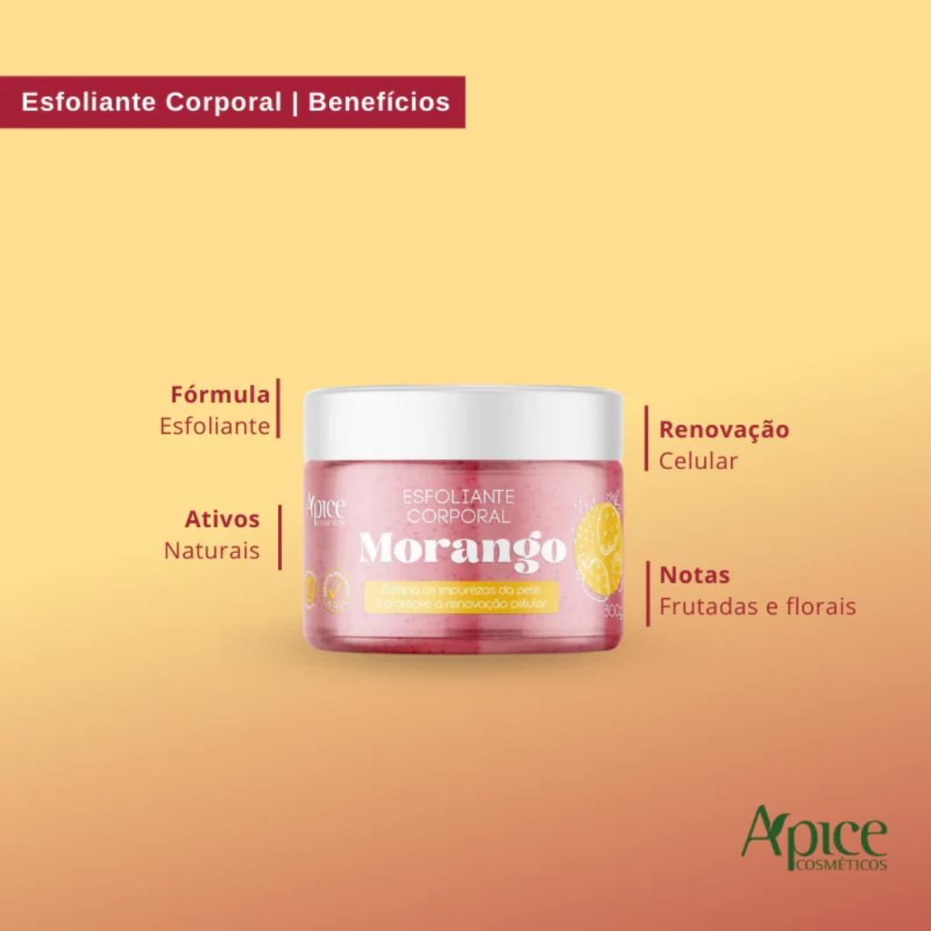 Esfoliante Corporal Morango Apice 300g Renova a pele Elimina as impurezas · foto 2