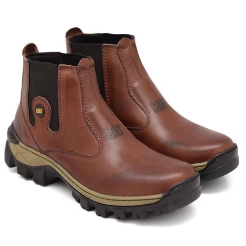 KIt 3 Pares de Botina Coturno CAT Masculina Adventure De Couro Confortável Impermeável Solado Antiderrapante Super Leve — imagem 2 de 2