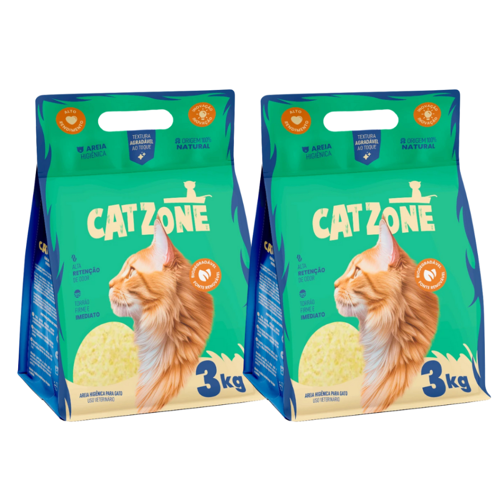 Areia higiênica Cat Zone Biodegradável Para Gatos 3kg em Oferta na Shopee