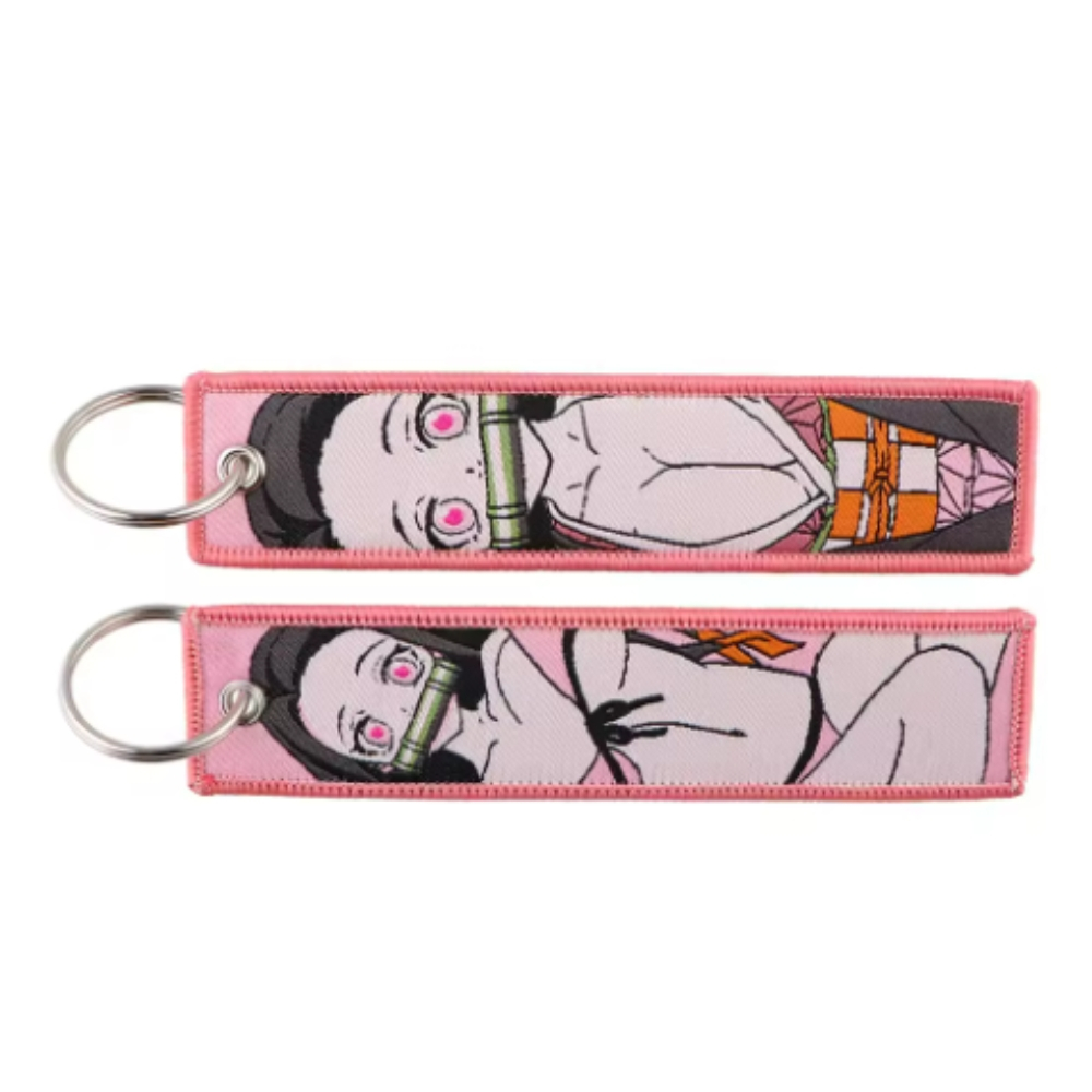 Chaveiro Bordado - Nezuko Kamado Caçador de Demônios Caçador de Demônios rosa