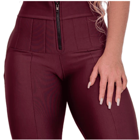 Calça Lipo Modeladora Feminina Legging Alta Compreensão Tecido Suplex Power Ajustável ao Corpo