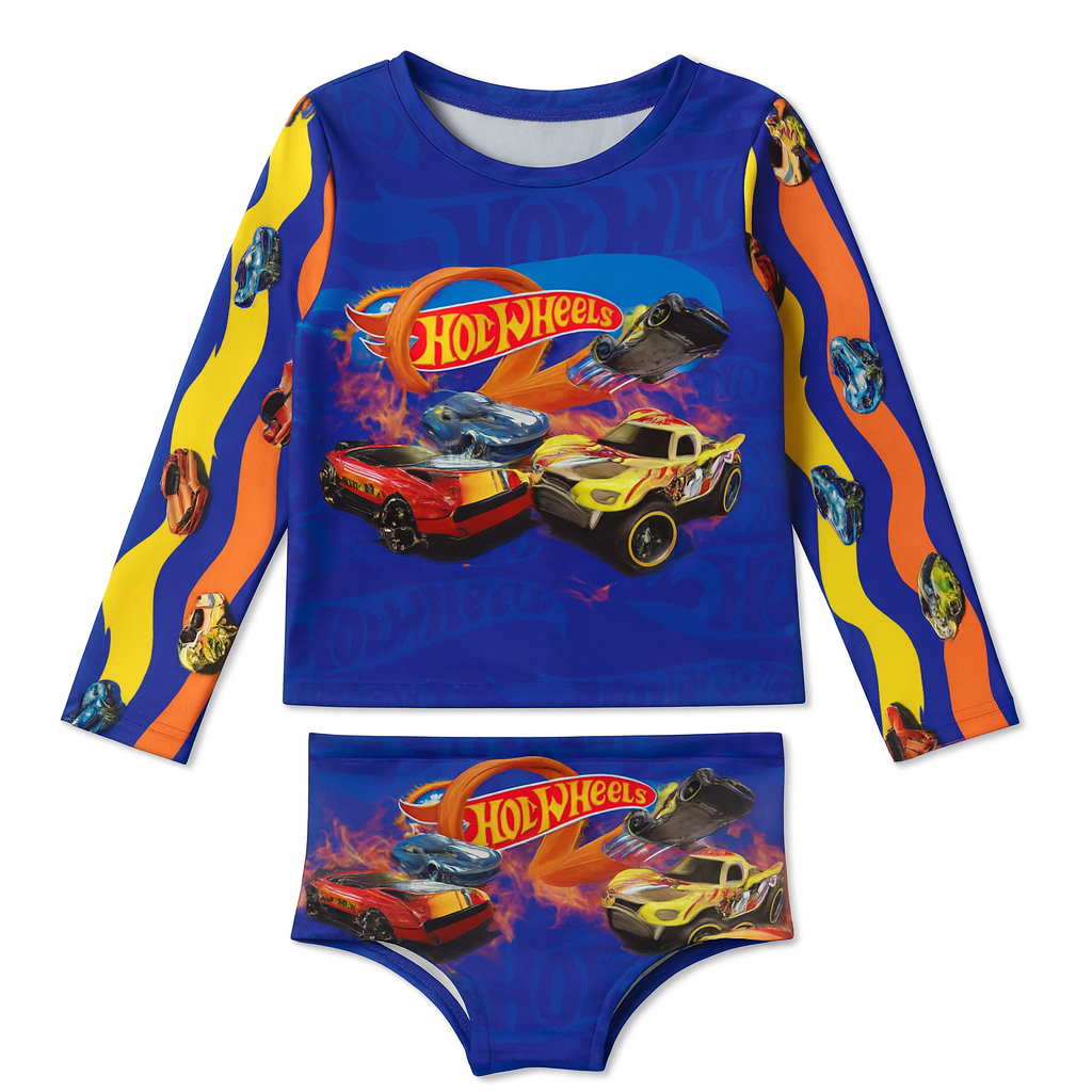 Sunga infantil + Camisa UV - Proteção Solar -  para meninos estampa Hot Azul em Oferta na Shopee