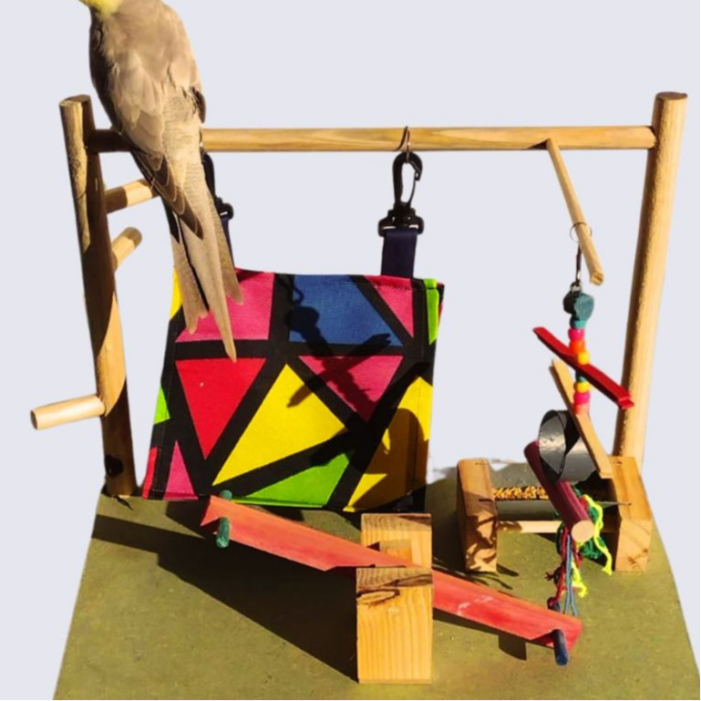 Kit 5 brinquedos Playground  Para Calopsita Cabana Pendulo Palito Comedouro Aves Pássaros Periquito
