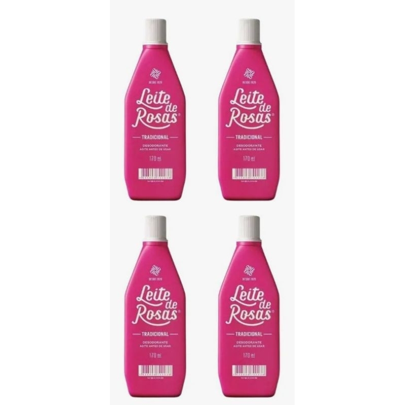 KIT 04 UNIDADES LEITE DE ROSAS 170ML