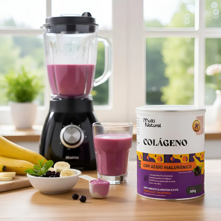 COLÁGENO COM ÁCIDO HIALURÔNICO AÇAÍ COM BANANA 300g