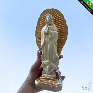 Imagem Católica Nossa Senhora de Guadalupe 22cm em gesso perola e dourado Rica em Detalhes – Presente de Fé em Oferta na Shopee
