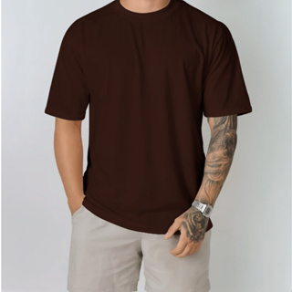 Camiseta Marrom Premium Masculina Lisa Basica Casual 100% Algodao Confortavel Varias Cores em Oferta na Shopee